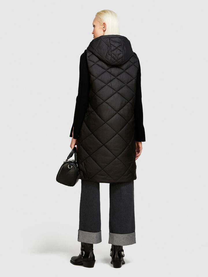 Long vest with hood - women's vests and sleeveless jackets - Black | Sisley image number 3